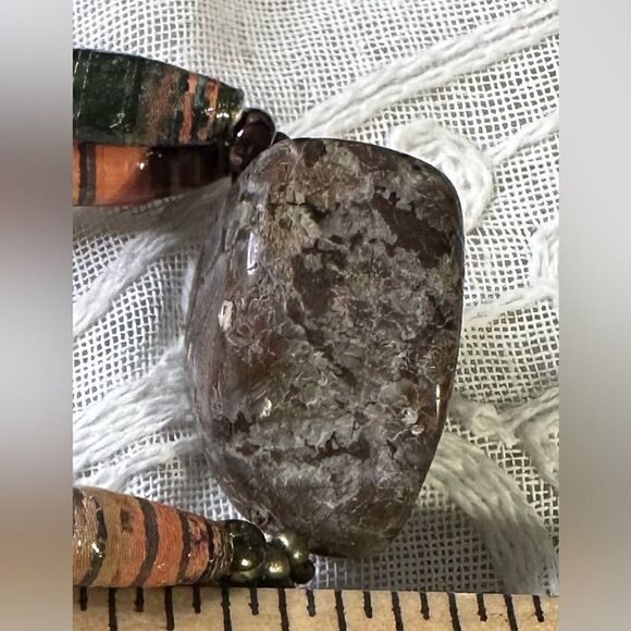 Handcrafted Polished Rare Gemstone Lodolite beaded Necklace 16” - Picture 3 of 5